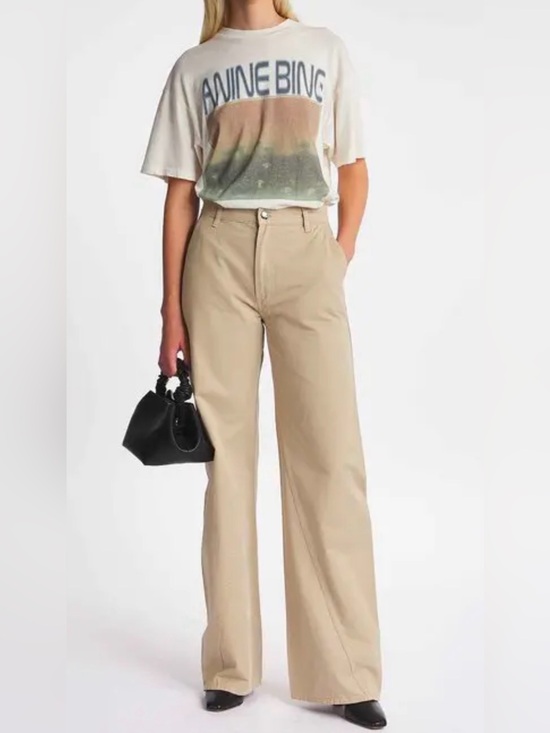 Anine Bing Denim - NWT Anine Bing Briley high rise Wide-Leg pants in Tan 28